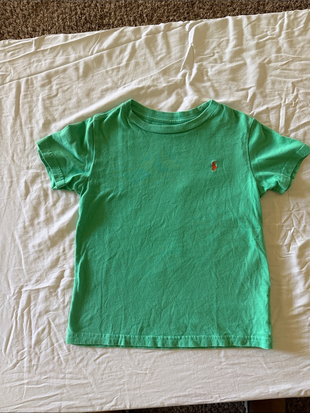 Ralph Lauren Mint Green Short Sleeve Cotton Tee with Polo Pony